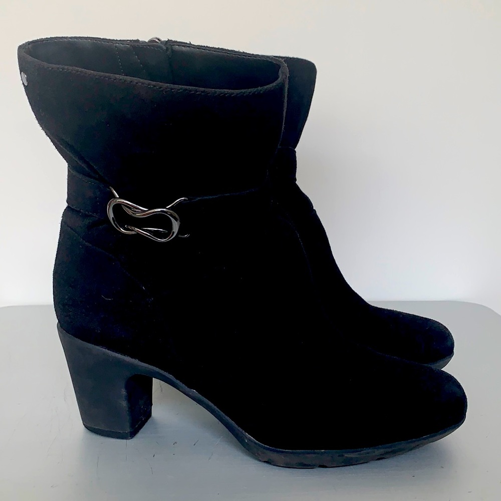 Winterized suede mod calf booties
